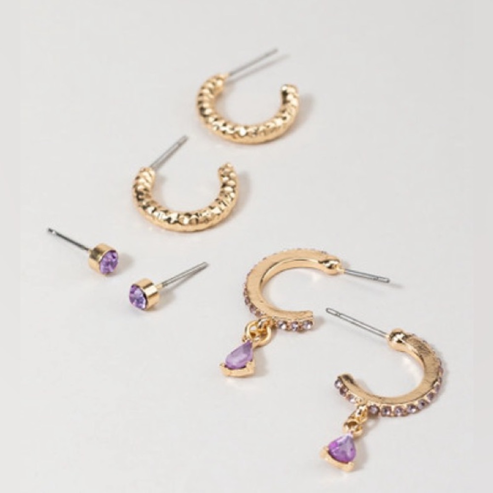 NWT Francesca’s Margot Crystal Earring Set